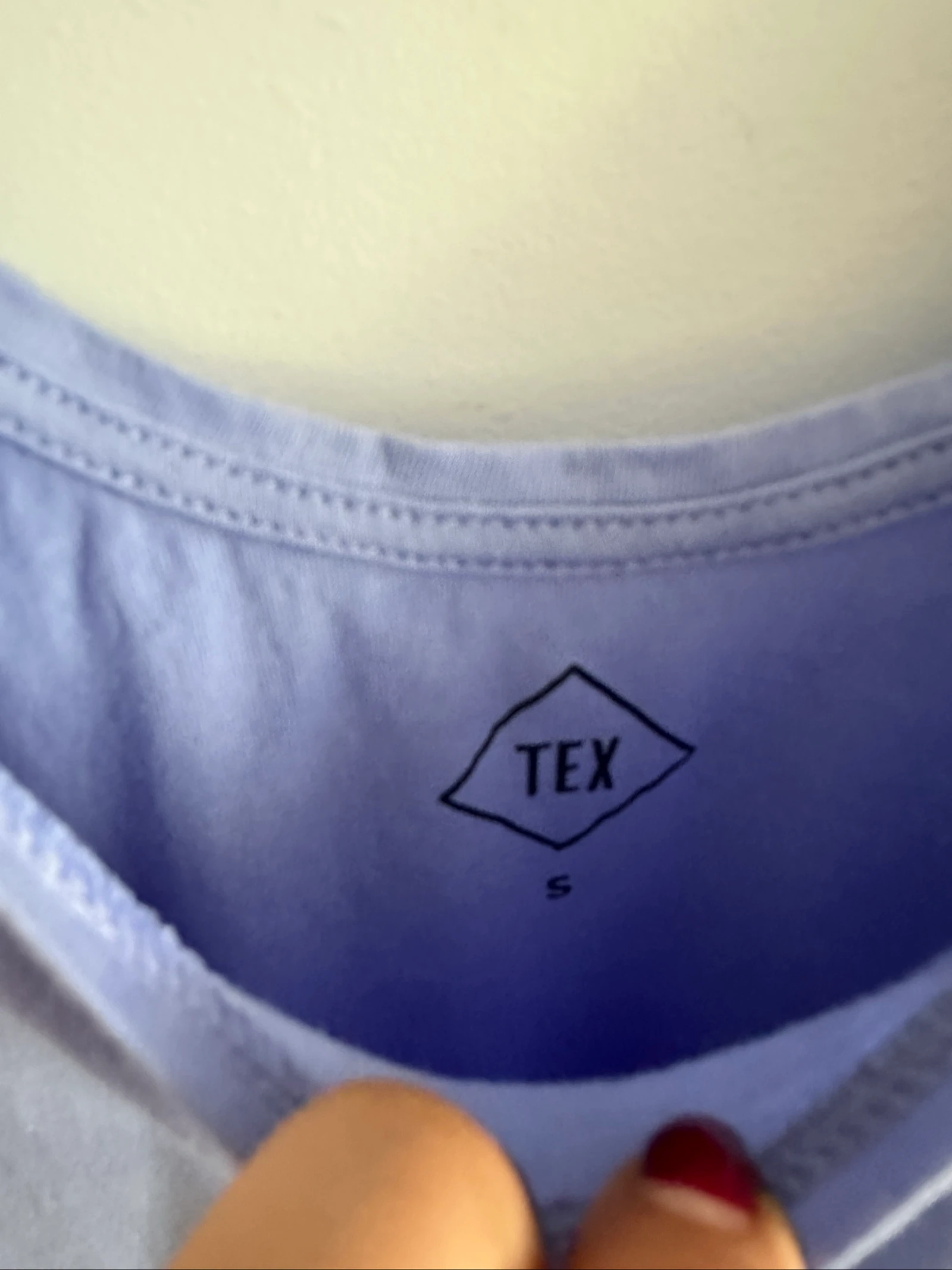 T-shirt à manches longues bleu pastel 100 % coton TEX - Taille S – photo 3